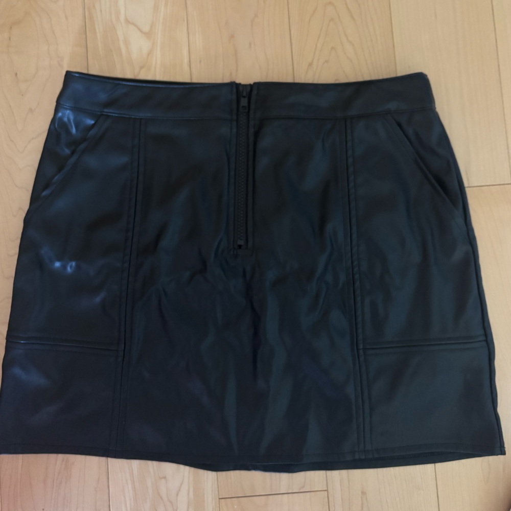 Black Faux Leather Mini Skirt